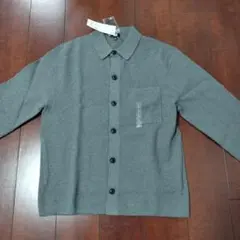 未使用●UNIQLO ミラノリブシャツカーディガン グレー●L