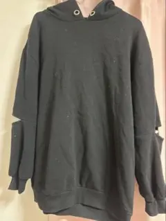 ブラックフード付きパーカー