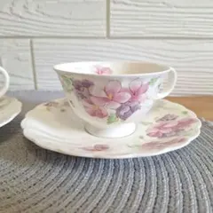 ​美極品 ノリタケ スタジオコレクション カップ＆ソーサー 2客 ペア 花柄のサムネイル