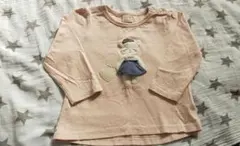 petit main ネコちゃん刺繍 ピンク長袖Tシャツ90cm