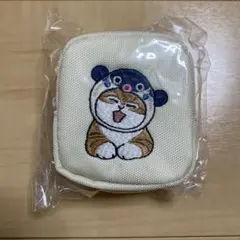 mofusand カラビナ付き刺繍スクエアミニポーチ