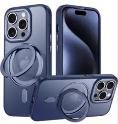 iPhone 15 Pro用 MagSafe 回転リング付 ケース スタンド