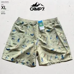 【XL】CAMP7 キャンプセブン 総柄ショートパンツ フィッシング ベージュのサムネイル