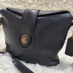 オールドコーチ ノッティンガム ショルダーバッグ ターンロック　レザー　黒