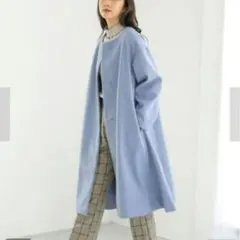 earth music&ecology ロングコート ライトブルー