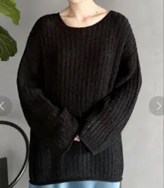 レプシィム　5ゲージテープヤーン長袖プルオーバー　ブラック