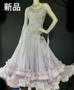 新品、M〜サイズ 社交ダンス、競技ドレス、モダンドレス、パープル系 