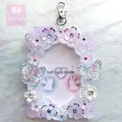 【B8】トレカケース ホイップデコ 硬質ケース 推し活 高透明 丸枠 水色ピンク