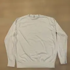 UNIQLO、ユニクロ、薄手ニット、ホワイト、メンズ、L