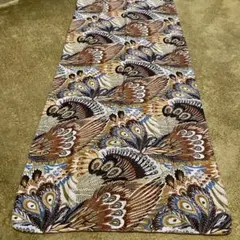 孔雀 羽 薄手 ストール ブラウン