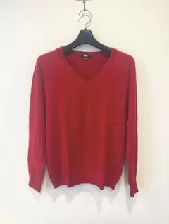 ユニクロ カシミヤニット 赤 Lサイズ