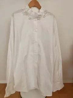 Drawer ドゥロワー⭐︎コットンホワイトフリルシャツ36 - メルカリ