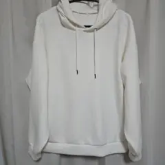 ユニクロ　ホワイト フード付き パーカー ルーズフィット