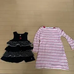 ミキハウス　ワンピース　ノースリーブ　120 2枚セット