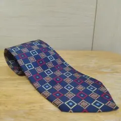 Valentino ヴァレンティノ　ヴァレンチノ　ネクタイ　紺　花柄　モザイク柄