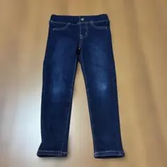 GU ダークブルー ストレートパンツ100