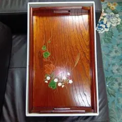 木製漆器　高級手造り゙ 謹製 （角盆）