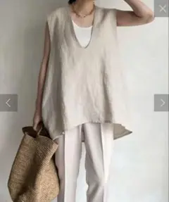 専用です。dou dou 深Vネック リネン ベスト　美品
