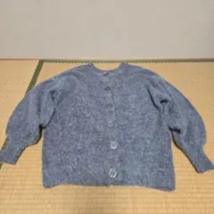 グレー ボタン付きカーディガン
