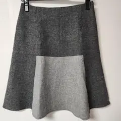 LAUTREAMONT　グレー フレアスカート ウール混紡