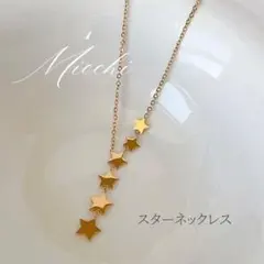 スターネックレス ゴールド ステンレス 星 レディース アジャスターのサムネイル