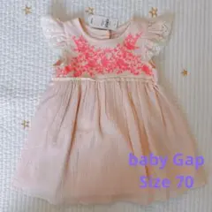 【新品未使】baby Gapフラワー刺繍ピンクワンピース