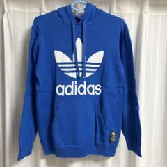 adidas Originals青 ニットパーカー L