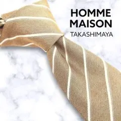 【HOMME MAISON】高島屋 ストライプ柄 ネクタイ イタリア製シルク生地