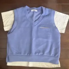 x-girl STAGES 薄紫色 Vネック Tシャツ 120