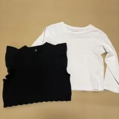 GU フリルニット　ニットベスト　120 長袖　女の子