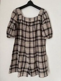 前後2way★ ジャーナルスタンダード　ベージュ　チェックブラウス　ワンピース