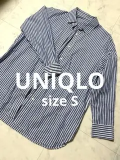 UNIQLO ストライプ コットン長袖シャツ