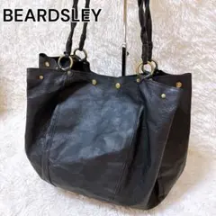 【美品】BEARDSLEY チューリップ レザー トートバッグ 黒 大容量 A4のサムネイル