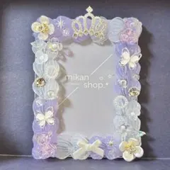 トレカケース　硬質ケース　ホイップデコ　リボン　王冠　花　紫　パープル　①