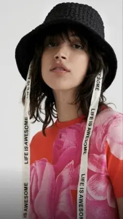 Desigual デジグアル リボン バケットハット