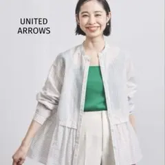 UNITED ARROWS ストライプ　ペプラムブラウス　シャツのサムネイル