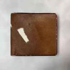 【希少・本革】ヴィンテージ 馬毛（ハラコ）二つ折り財布 MAESA刻印 日本製