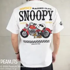 スヌーピーコラボ半袖T 462031 PEANUTS RACING ホワイト Lのサムネイル
