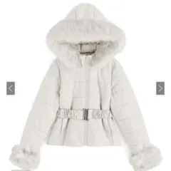 GRL ベルト付きファー中綿ダウンジャケット[kd36]