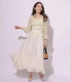 アプワイザーリッシェ　マチフレアシャイニースカート 0 XS 白 ホワイト