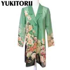 【美品】YUKI TORII 春夏 着物 長袖レースロングシャツジャケット 花柄のサムネイル
