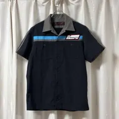 Schott ショット 半袖 ワーク シャツ S ブラック ワッペン レーシングのサムネイル