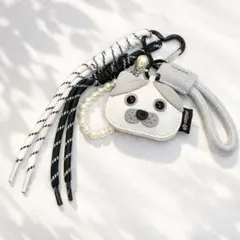 白 猫 モチーフ バッグチャーム キーホルダー マルチストラップ