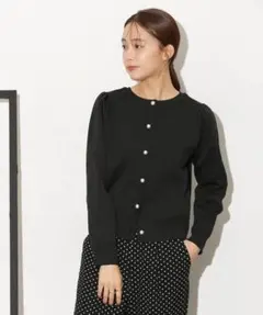 値下げ！ナノユニバース　ライトスポンディッシュパールボタンカーディガン　ブラック