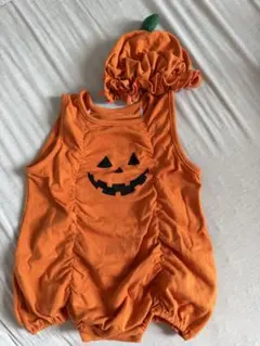 ハロウィン かぼちゃ ロンパース 帽子セット