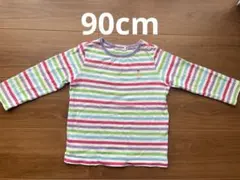 90cm ミキハウス 長袖Tシャツ ストライプ ボーダー ピンク 紫