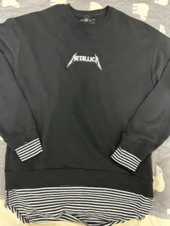 激レアM！METALLICA×Forever21切替し薄手スウェット黒のサムネイル