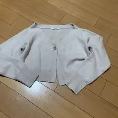 ベージュ ショート丈 カーディガン