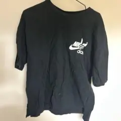 NIKE adidas ロゴ 半袖Tシャツ ブラック