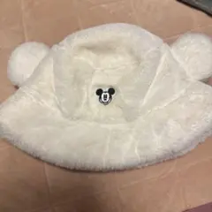 ミッキーマウス　白の帽子、ハット